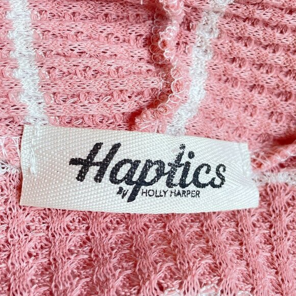 Haptics Open Cardigan Color Block Sweater Coat Tunic Length with Side Pockets - Picture 4 of 5